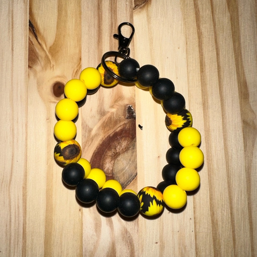 Silicone Beaded Double Helix Wristlet